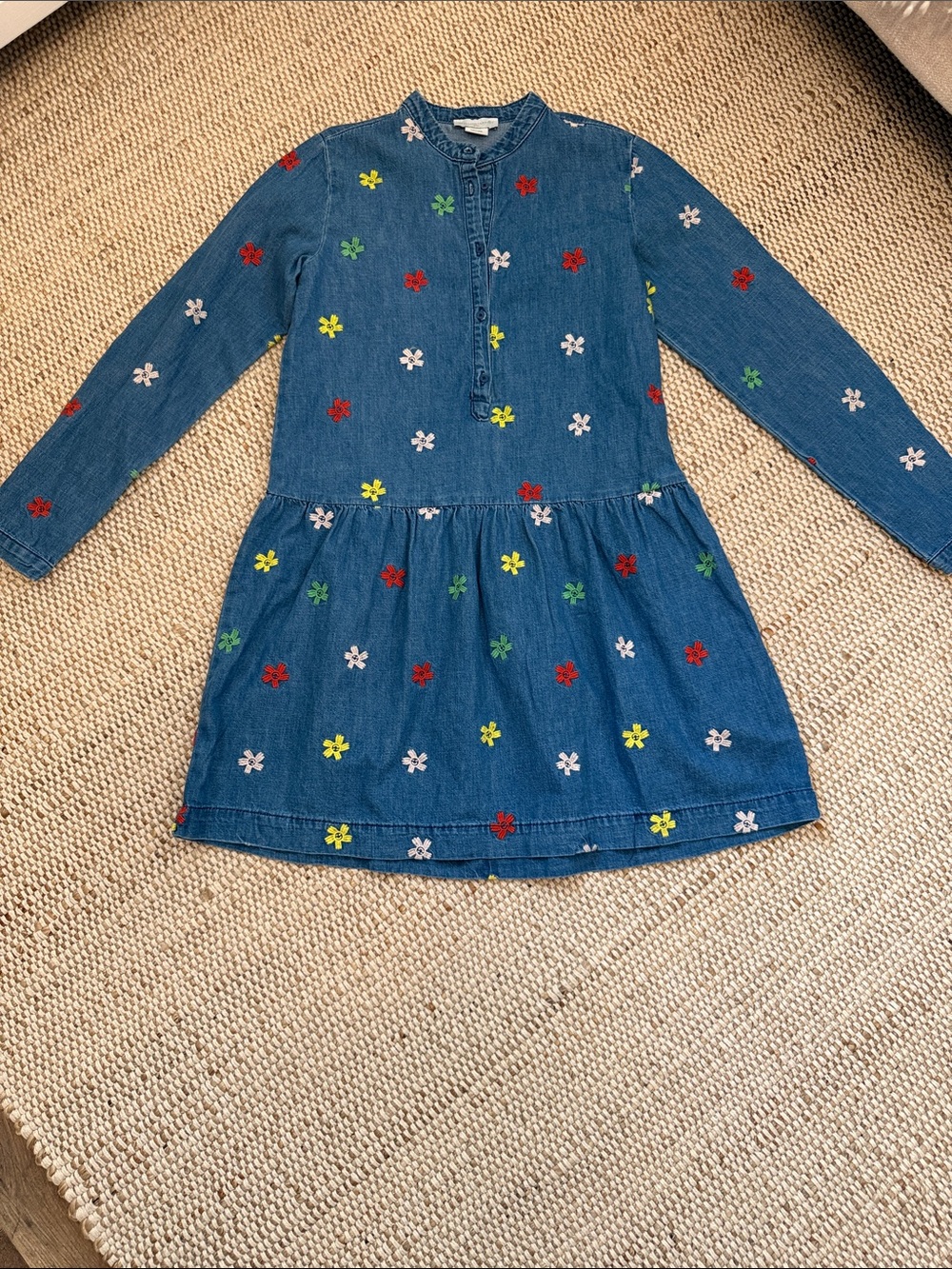 STELLA MCCARTNEY Embroidered Chambray Dress Size 12